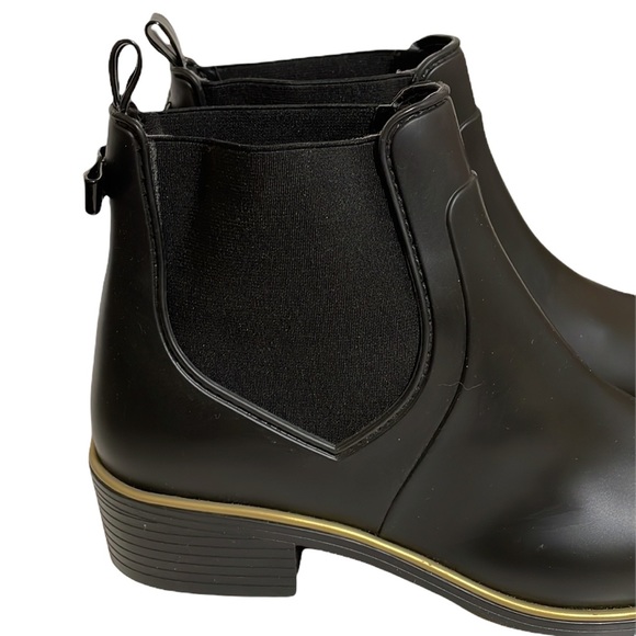 Kate Spade Sedgwick Black Rubber Rain Ankle Boots Size 9 - Picture 7 of 16